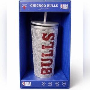 🆕️NBA Chicago Bulls Bling Rhinestone Stainless Steel Tumbler 24oz Insulated Cup